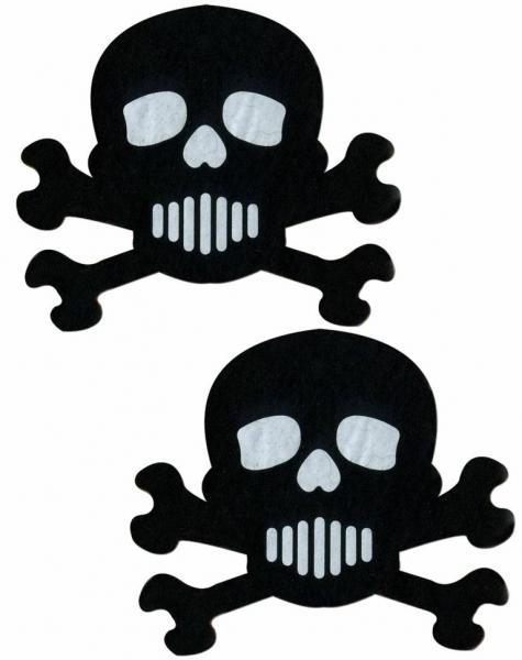 Skull Crossbones Black White Pasties O-S