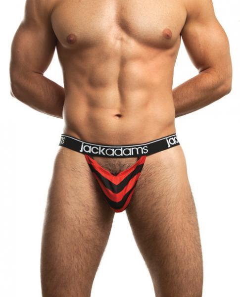 Jack Adams Flyer Thong Black Red Stripe Large