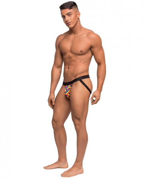 Pride Fest Contoured Pouch Jock Strap Rainbow S-M