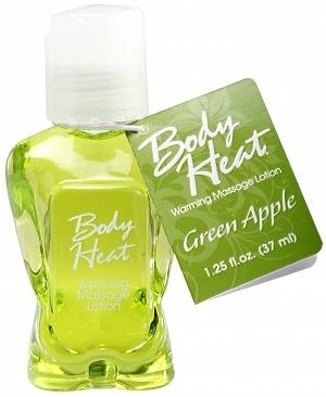 Body Heat Warming Massage Lotion Green Apple 1.25oz.