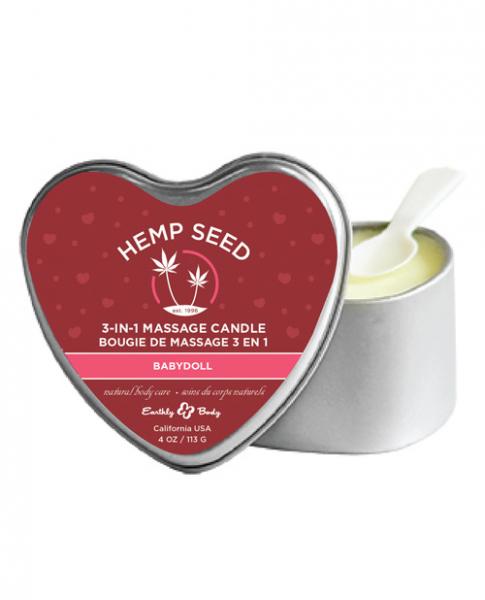 Earthly Body 3-In-1 Massage Candle Heart Babydoll 4oz