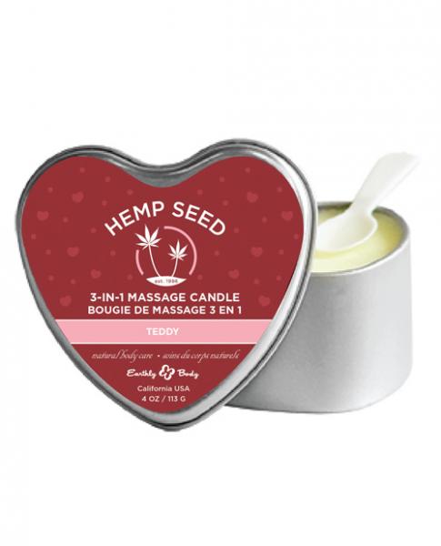 Earthly Body 3-In-1 Massage Candle Heart Teddy 4oz