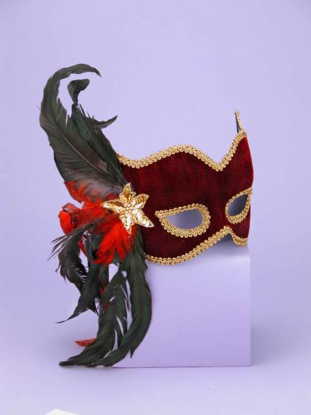 Half Mask Karneval Maroon O-S