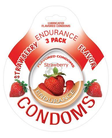 Endurance Flavored 3Pk Condoms-Straw