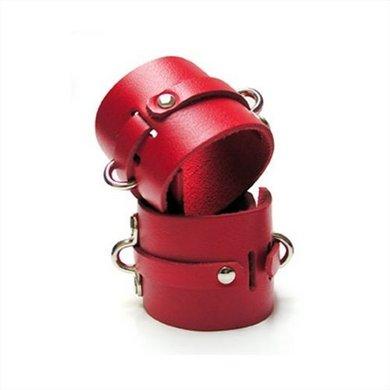 Wrist Cuffs Leather Red