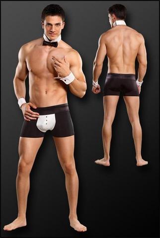 Male Power Butt-ler Costume S-M Black