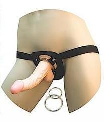 All American 8in Dong W-Harness - Beige