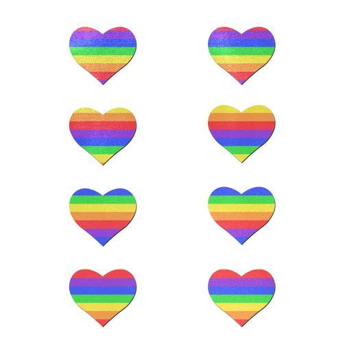Pastease Body Minis 8 Rainbow Hearts Nipple Pasties