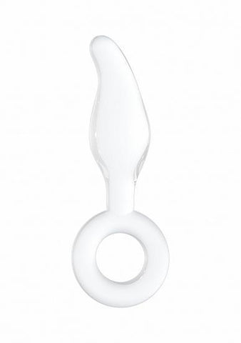 Chrystalino Gripper White Glass Butt Plug