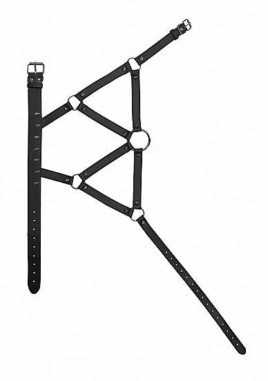 Ouch! Skulls & Bones Harness With Skulls & Spikes Black