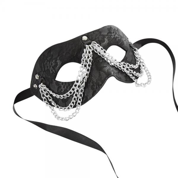 Sincerely Chained Lace Mask Black O-S