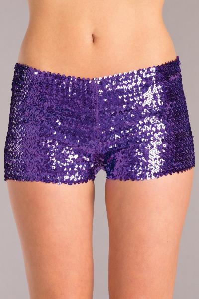 Sequin Booty Shorts Purple Large