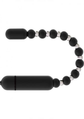 Booty Beads Vibrating Waterproof Anal Beads 9.5" - Black
