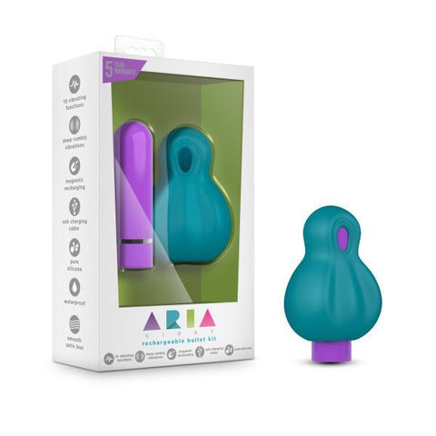 Aria Kirby Rechargeable Bullet Vibrator Kit Blue
