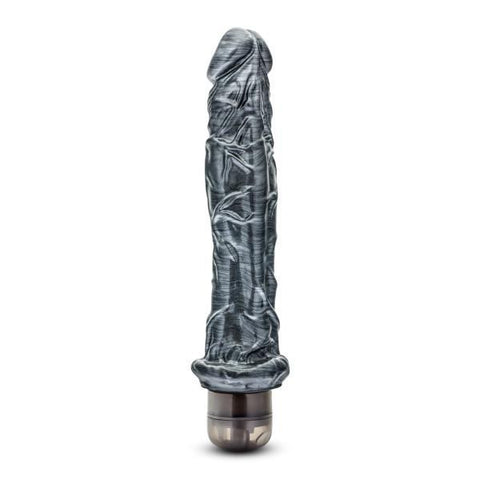 Jet Pitch Carbon Metallic Black Vibrating Dildo