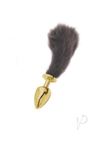 Athena Small Gold Plug with Short Black Tail