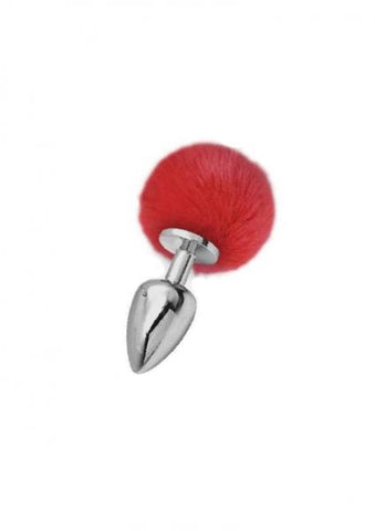 Iris Medium Silver Plug with Red Pom Pom