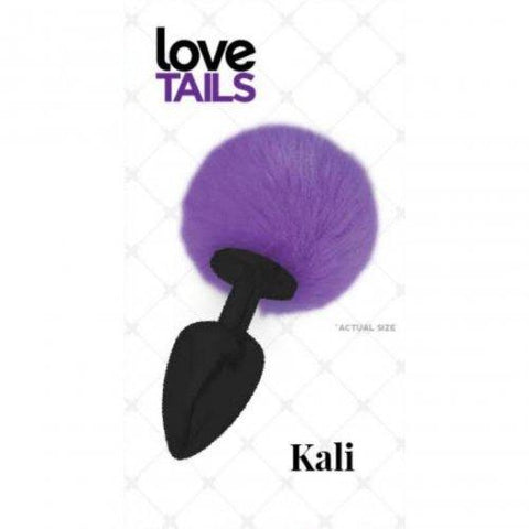 Kali Medium Black Butt Plug Purple Pom Pom
