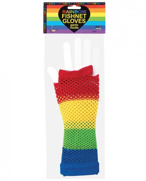 Rainbow Fishnet Gloves O-S