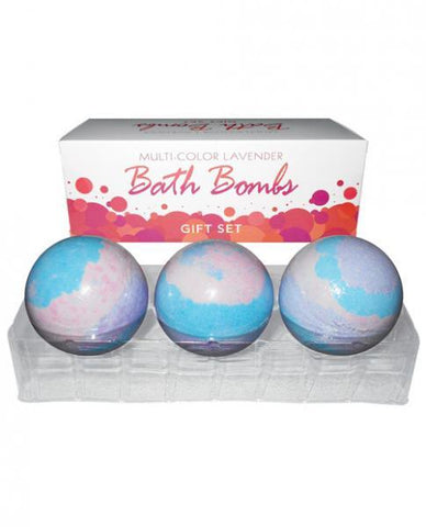 Multi Color Bath Bombs Lavender Gift Set 3 Pack