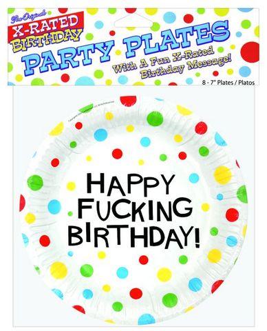 Happy fucking birthday 7in plates - 8 per pack