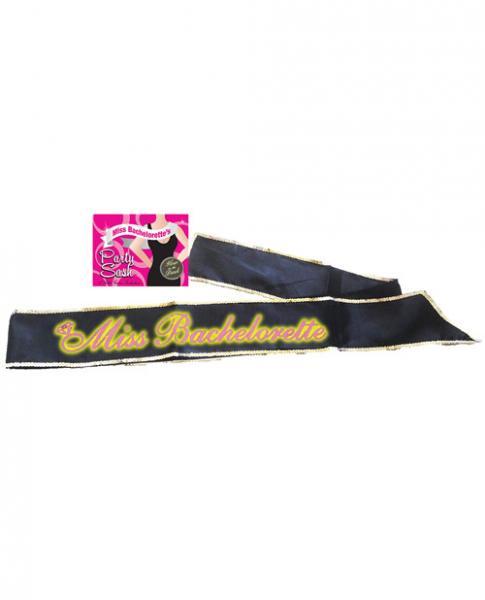 Miss Bachelorette Glows In The Dark Sash Black