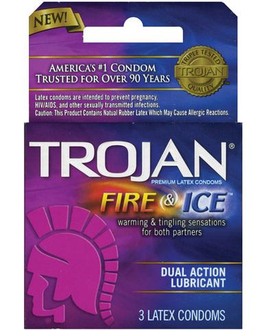 Trojan fire and ice condoms - box of 3