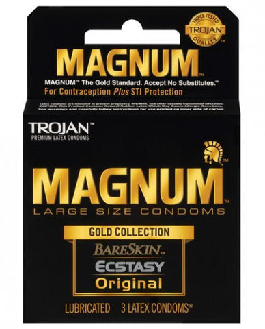 Trojan Magnum Gold Collection Box Of 3 Latex Condoms