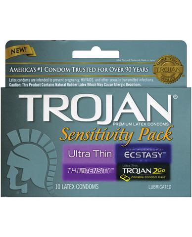 Trojan sensitivity pack condoms - box of 10