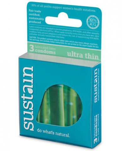Sustain Latex Condoms Ultra Thin Pack Of 3
