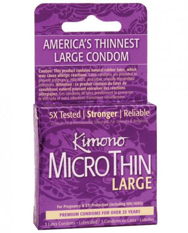 Kimono Micro Thin Large Condom Box of 3