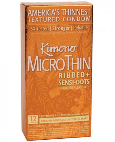 Kimono Ribbed+Sensi Dots Condom - Box of 12