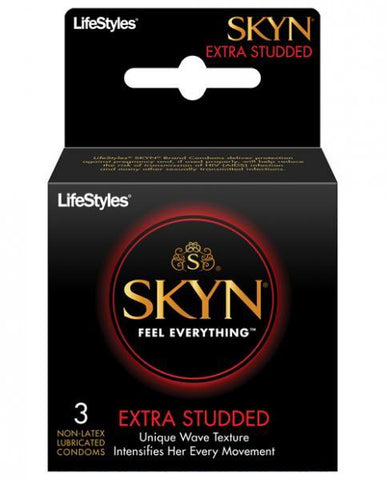 Lifestyles Skyn Extra Studded 3 Pack Non-Latex Condoms
