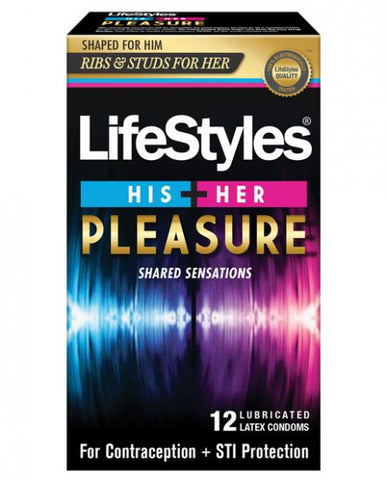 Lifestyles His & Her Pleasure Condoms 12 Pack