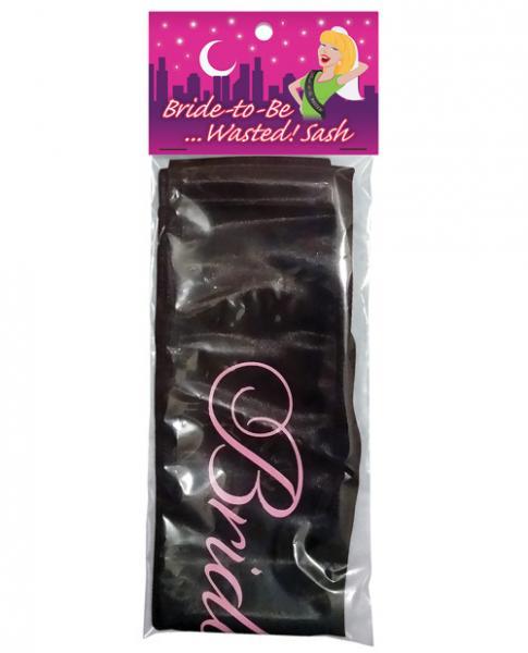 Bride To Be Wasted Sash Black O-S