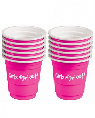 Girls Night Out! Bachelorette Plastic Shot Glasses Pink Set Of 12