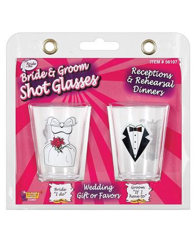 Bride and groom shot glasses