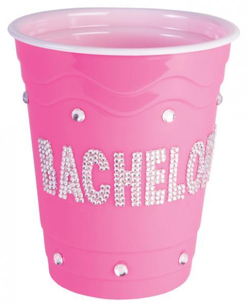 Bachelorette Pink Plastic Cup Clear Stones Pink