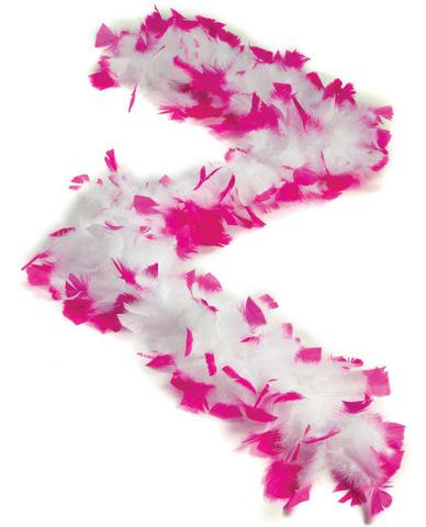 Bachelorette feather boa - white w-pink tips