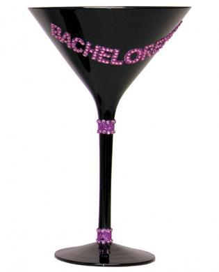 Bachelorette Martini Glass - Black