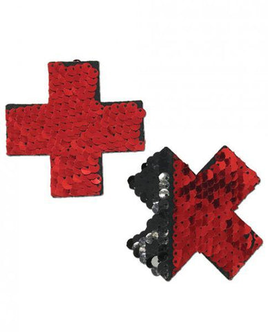 Pastease Color Changing Flip Sequins Cross Red Black O-S