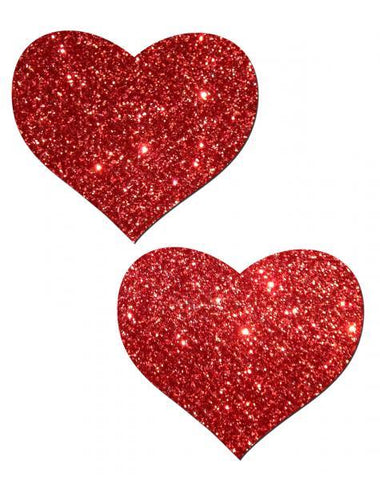 Heart Red Glitter Pasties O-S
