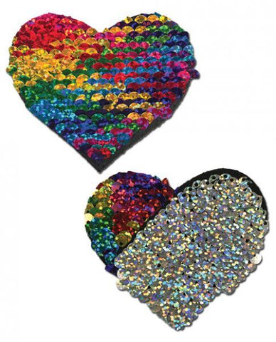 Pastease Color Changing Flip Sequins Heart Rainbow O-S