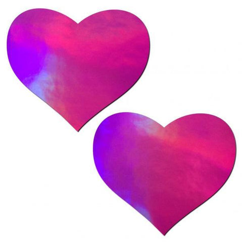 Pastease Hologram Heart Pink Pasties O-S