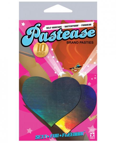 Pastease Hologram Heart Silver Pasties O-S