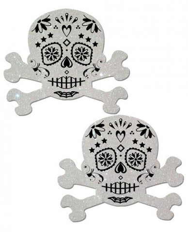 Pastease Day Of The Dead Skull Pasties White O-S