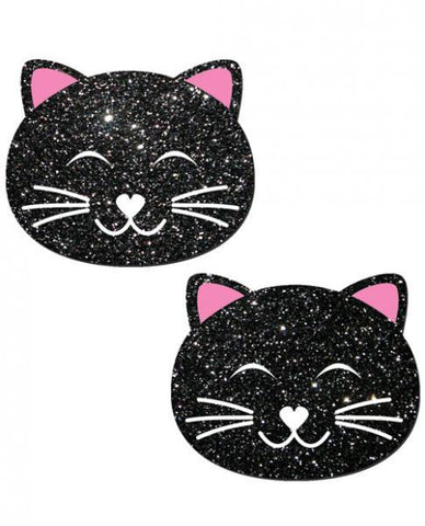 Kitty Black Glitter Cat Pasties O-S