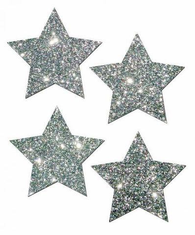 Petites Silver Glitter Star O-S 2 Pack Pasties