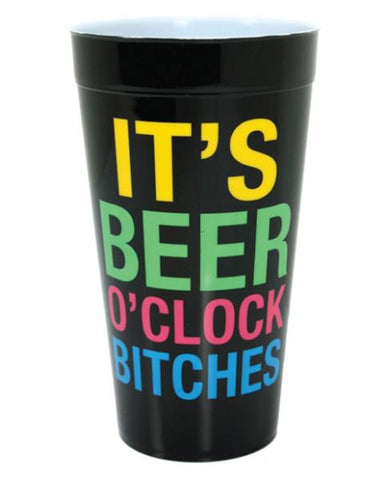 It's Beer O'Clock Bitches Drinking Cup Black
