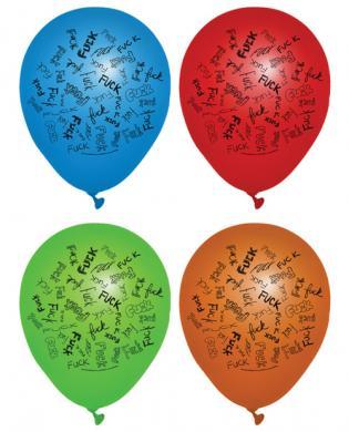 Dirty f-bomb balloons - asst. colors pack of 8